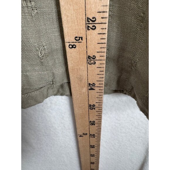 Bryn Walker 100% linen lagen look button top olive sz M - Picture 7 of 10